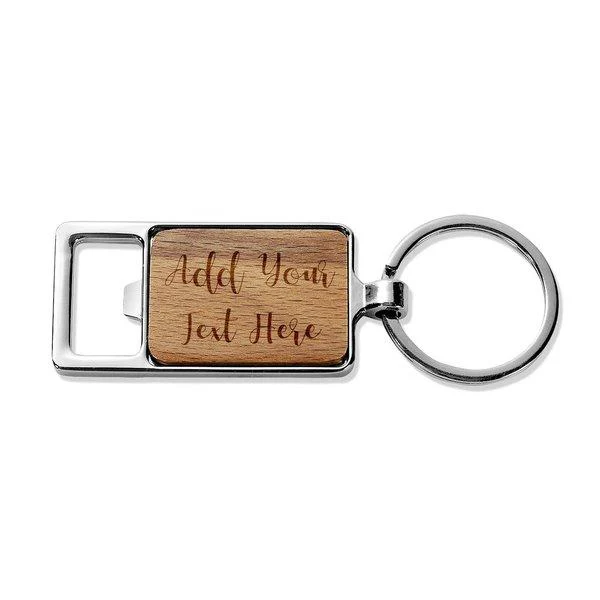Add Your Own Message Rectangle Metal Keyring