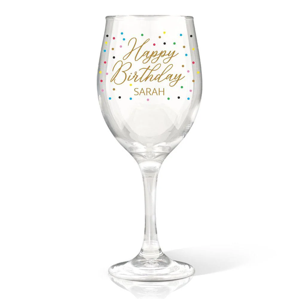 Happy Birthday Wine Glass