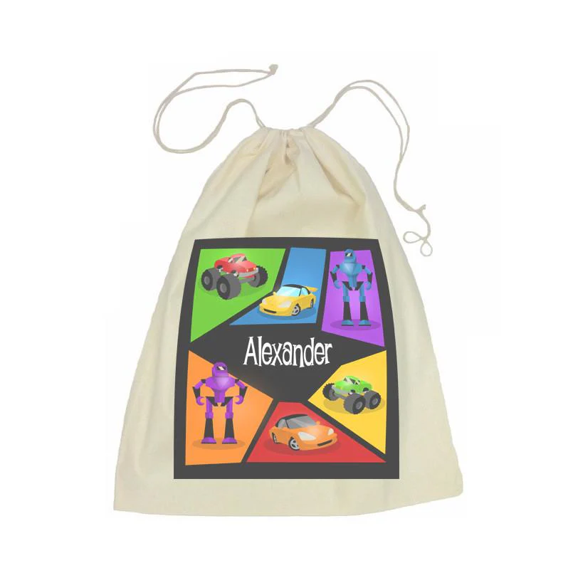 Machine Calico Drawstring Bag