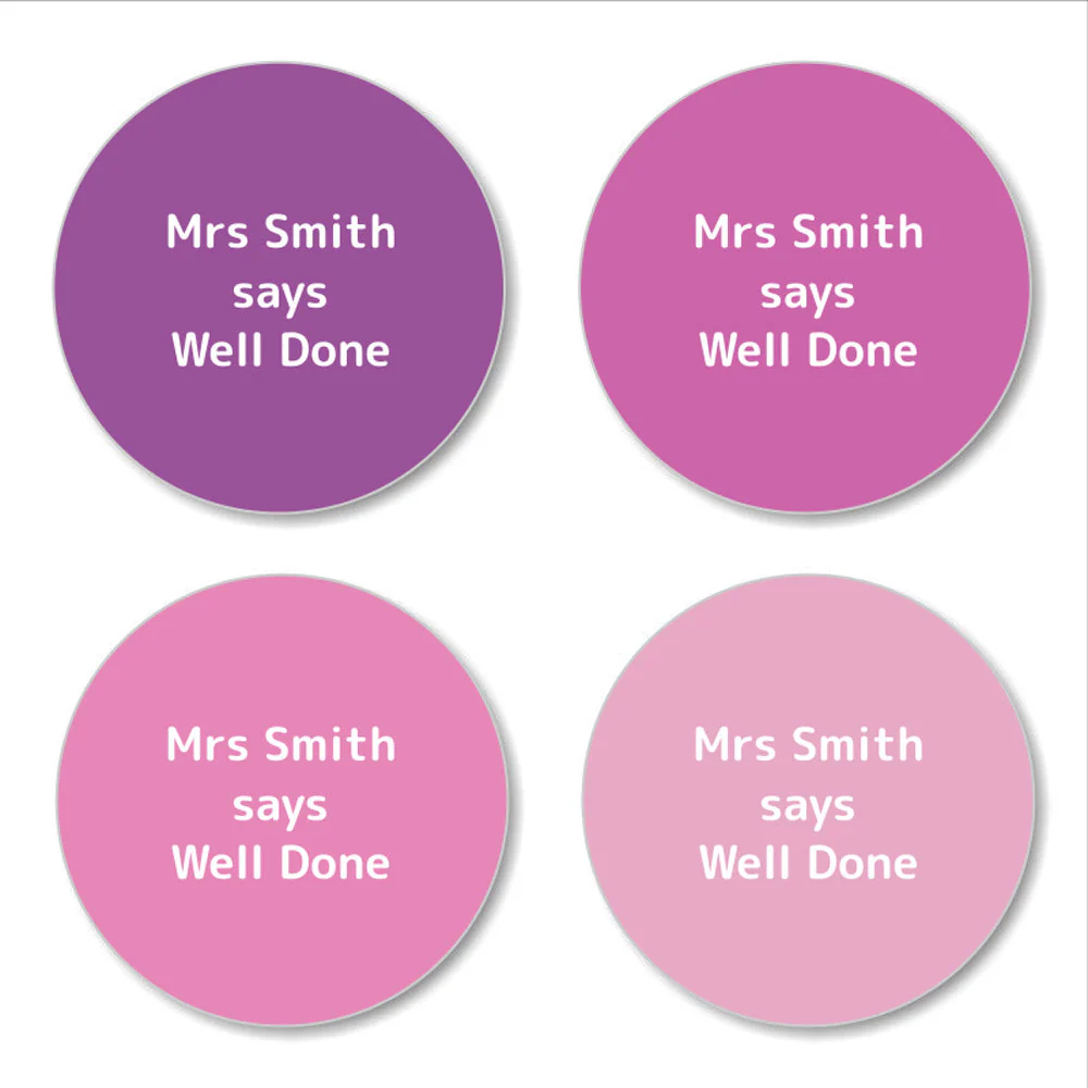 Multi Colour - Magenta Teacher Stickers