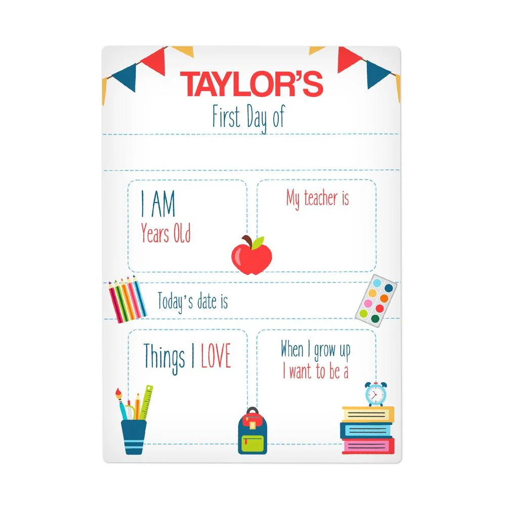 School First Day Sign - Small